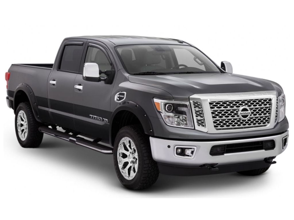 Bushwacker 16-18 Nissan Titan XD Pocket Style Flares 4pc 78.0in Bed - Black