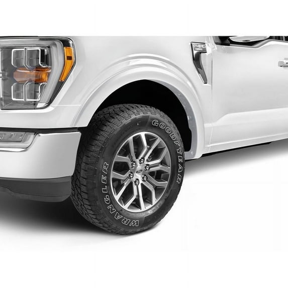 Bushwacker by RealTruck OE Style Color-Matched Front & Rear Fender Flares | 4-Piece Set, Super White, Smooth Finish | 30917-13 | Compatible with 2017-2020 Toyota Tundra Fleetside