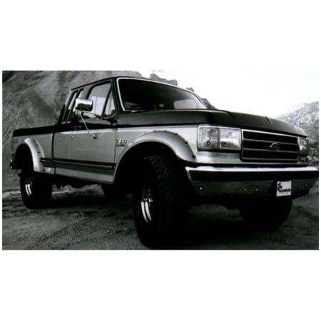 Bushwacker by RealTruck Cutout Pocket/Rivet Style Rear Fender Flares | 2-Piece Set, Black, Smooth Finish | 20018-11 | Compatible with 1987-1991 Ford Bronco, F-150, F-250/350 Super Duty