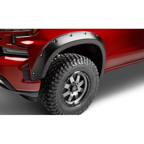 Bushwacker 40173-02 22-23 Chevrolet Silverado 1500 (Ex. ZR2) Pocket Style Fender Flares 2pc Front - Black