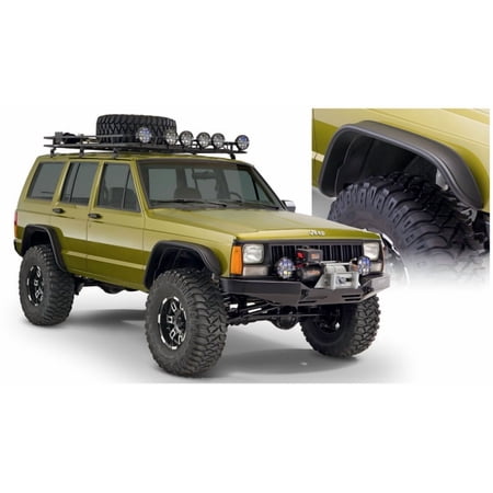 Bushwacker 84-01 Jeep Cherokee Flat Style Flares 4pc - Black