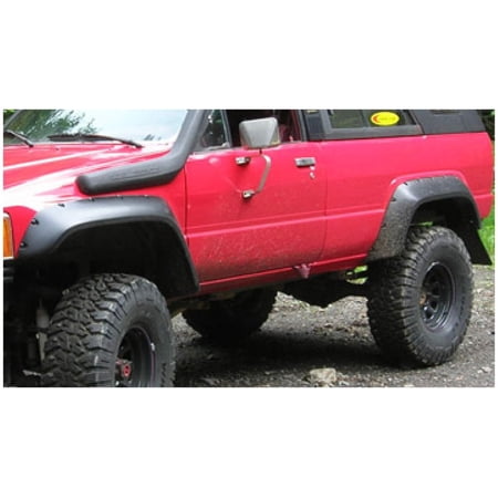 Bushwacker by RealTruck Cutout Pocket/Rivet Style Front Fender Flares | 2-Piece Set, Black, Smooth Finish | 31009-11 | Compatible with 1984-1988 Toyota Pickup