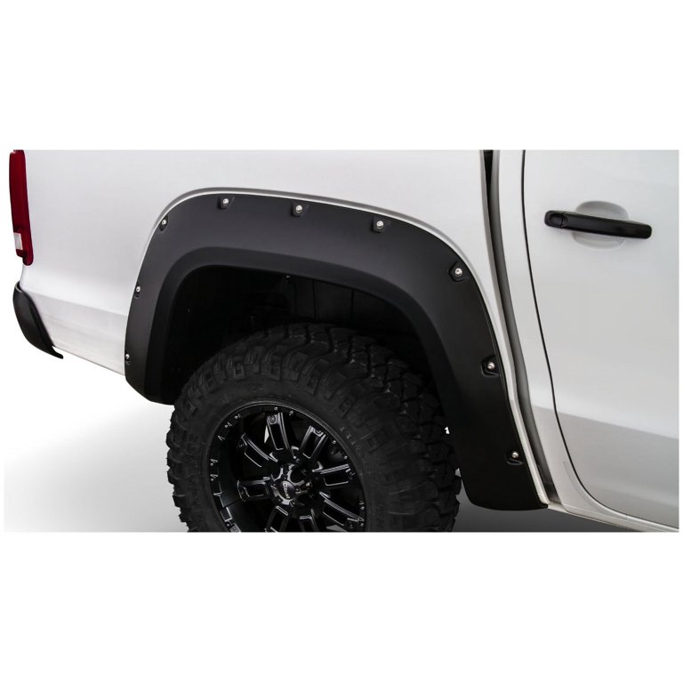 Bushwacker Pocket/Rivet Style Rear Fender Flares | 2-Piece Set, Black,  Smooth Finish | 171004-02 | Fits 2017-2022 Volkswagen Amarok w/ 5.1' Bed