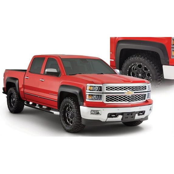 Bushwacker 14-16 Chevy Silverado 1500 Extend-A-Fender Style Flares 4pc - Black Fits select: 2014-2015 CHEVROLET SILVERADO, 2016 CHEVROLET SILVERADO K1500 LT