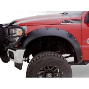 Bushwacker by RealTruck Cutout Pocket/Rivet Style Front Fender Flares | 2-Piece Set, Black, Smooth Finish | 20101-02 | Compatible with 2011-2016 Ford F-250 to F-450 Super Duty