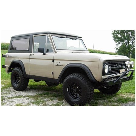 Bushwacker by RealTruck Cutout Pocket/Rivet Style Rear Fender Flares | 2-Piece Set, Black, Textured Finish | 20005-07 | Compatible with 1966-1977 Ford Bronco (5" Extra Wheel Well Opening)