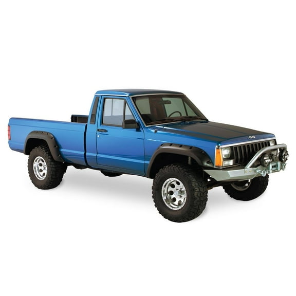 Bushwacker by RealTruck Jeep Cutout Pocket/Rivet Style Front & Rear Fender Flares | 4-Piece Set, Black, Textured Finish | 10912-07 | Compatible with 1984-2001 Jeep Cherokee, 2-Door Sport