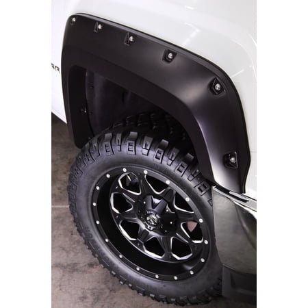 Bushwacker 20111-02 Max Coverage Pocket Style Fender Flares; 2 pc.; Front Extended Tire Coverage 2.75 in.; Front Height 8 in.; OE Matte Black;