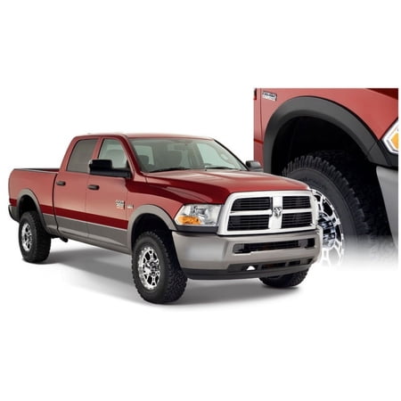 Bushwacker by RealTruck OE Style Color-Matched Front & Rear Fender Flares|4-Pc Set, Bright White Clear Coat, Smooth|50917-15|Compatible with 2016-2018 Dodge Ram 2500, 3500 (Includes Dually)