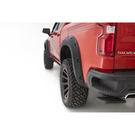 Bushwacker 40927-34 Pocket/Rivet Style Color Matched Black 4-Piece Fender Flare Set for 19-21 Chevrolet Silverado 1500 Fits select: 2022 CHEVROLET SILVERADO LTD