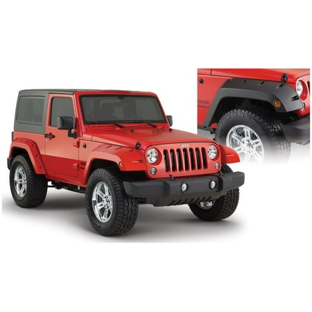 Bushwacker 07-18 Jeep Wrangler Pocket Style Flares 2pc - Black Fits select: 2008 JEEP WRANGLER UNLIMITED, 2015-2017 JEEP WRANGLER UNLIMITED SPORT