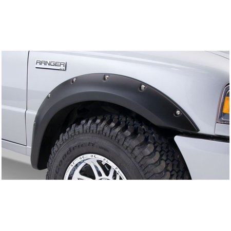 Bushwacker by RealTruck Pocket/Rivet Style Front Fender Flares | 2-Piece Set, Black, Smooth Finish | 21037-02 | Compatible with 1993-2011 Ford Ranger (Excludes FX4)