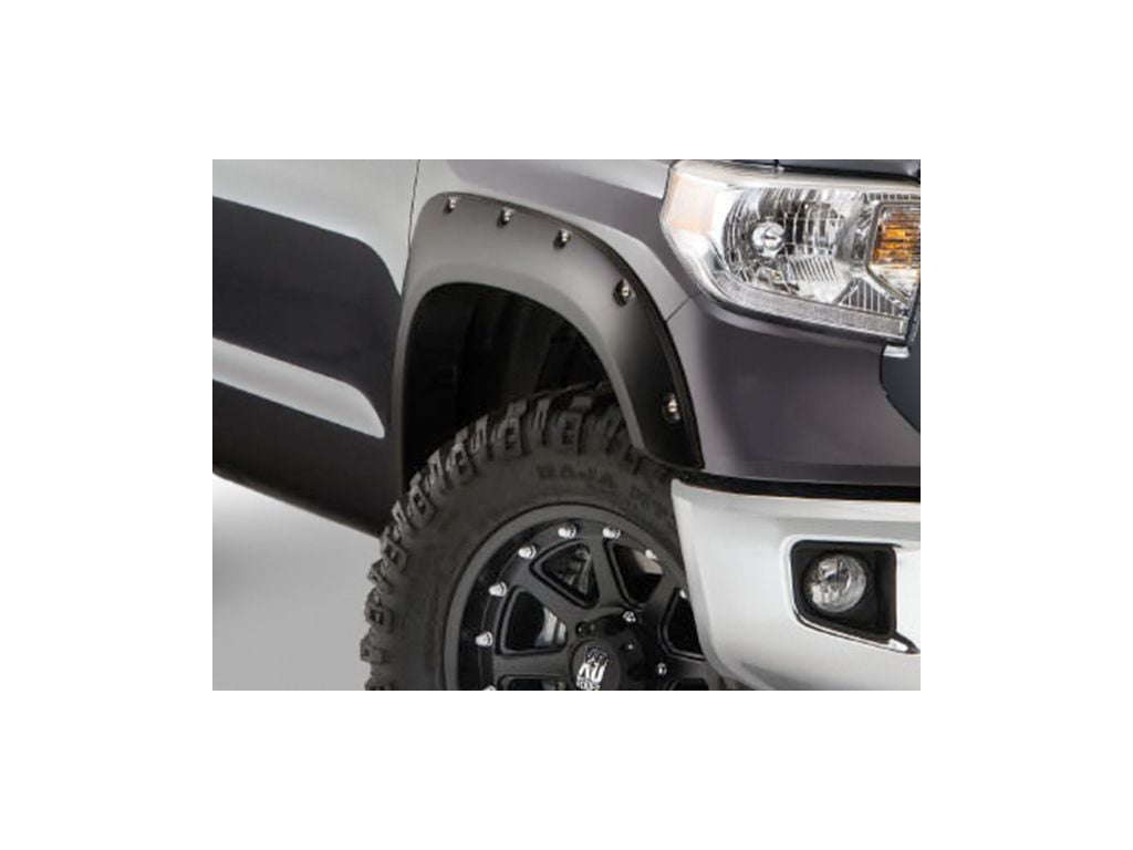 Black Forge Pocket/Rivet Textured Finish 4-Pc Fender Flare Set For 14-21 Toyota Tundra Bushwacker main image 1
