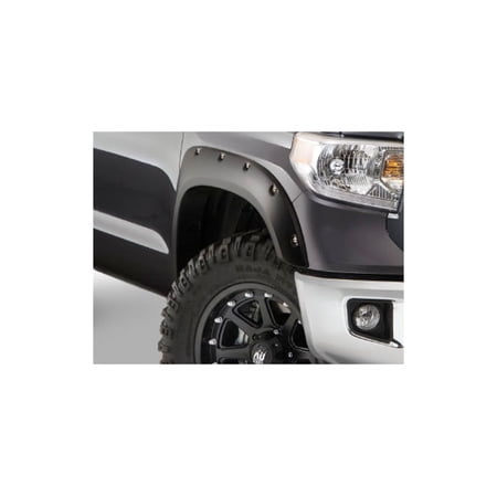 Bushwacker by RealTruck Pocket/Rivet Style Front Fender Flares | 2-Piece Set, Black, Smooth Finish | 30039-02 | Compatible with 2014-2021 Toyota Tundra