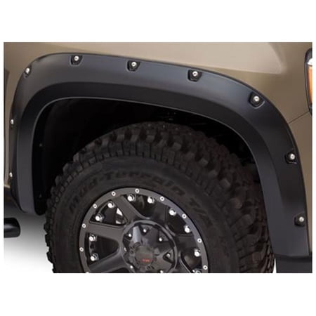 Bushwacker by RealTruck Pocket/Rivet Style Front Fender Flares | 2-Piece Set, Black, Smooth Finish | 40141-02 | Compatible with 2015-2020 GMC Canyon (Excludes ZR2 Models)