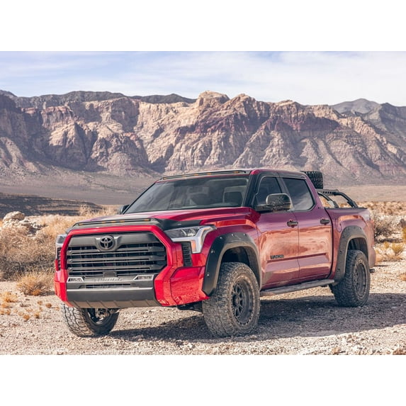 Bushwacker by RealTruck Pocket/Rivet Style Front & Rear Fender Flares | 4-Piece Set, Black, Smooth Finish | 30925-02 | Compatible with 2024 - 2024 Toyota Tundra