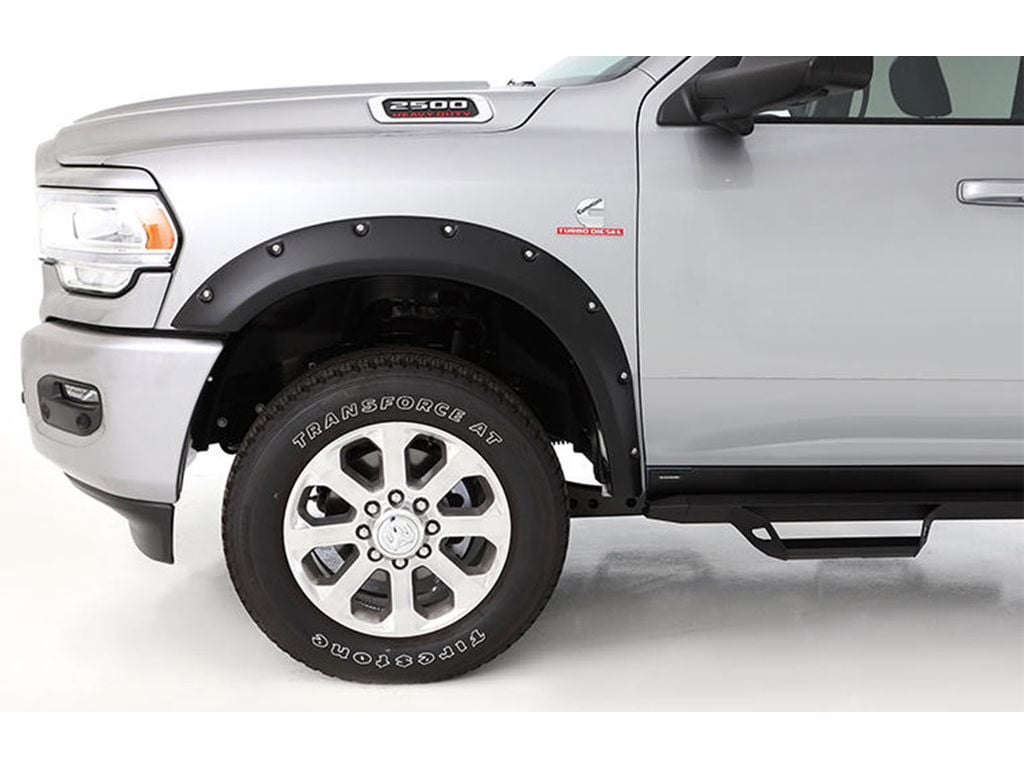 Bushwacker by RealTruck Pocket/Rivet Style Front & Rear Fender Flares | 4-Piece Set, Black, Smooth Finish | 40972-02 | Compatible with 2015-2020 GMC Canyon w/ 6.2' Bed (Excludes ZR2 Models)