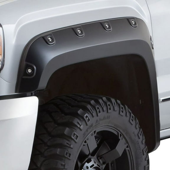 Bushwacker by RealTruck Pocket/Rivet Style Front & Rear Fender Flares | 4-Piece Set, Black, Smooth Finish | 40991-02 | Compatible with 2021-2022 Chevrolet Colorado Fleetside w/ 6.2' Bed
