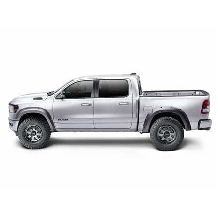 Bushwacker by RealTruck Pocket/Rivet Style Front & Rear Fender Flares | 4-Piece Set, Black, Smooth Finish | 50924-02 | Compatible with 2019 - 2024 Ram 1500 (Excludes Rebel & TRX Models)