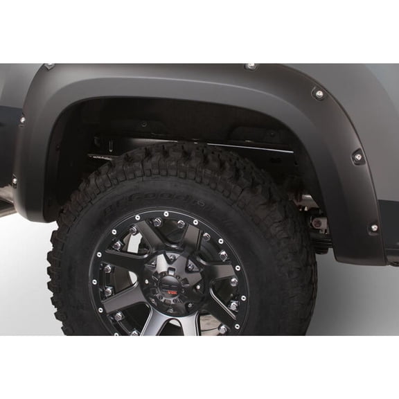 Bushwacker 40102-02 Pocket/Rivet Style Rear Fender Flares 2-Piece Set, Black, Smooth Finish Fits 2019 - 2024 GMC Sierra 1500