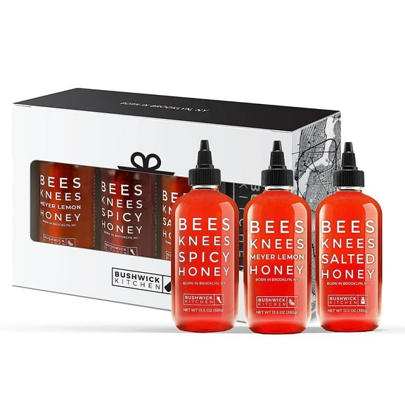 Bushwick Kitchen Bees Knees Honey Sampler Gift Box Three(3) 12.5 Ounce Bottles of Natural Honey