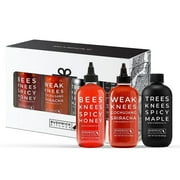 Bushwick Kitchen Spicy Sampler Gift Box, Set of Three (3) Spicy Honey, Spicy Maple Syrup, & Spicy Sriracha Hot Sauce, 3-Pack