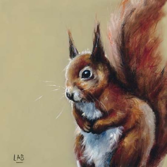 Bushy Tailed Canvas Art - Louise Brown (24 x 24)