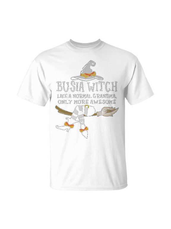Busia Witch Grandma Gift Busia Witch Only More Awesome Unisex Jersey Crewneck Tshirt