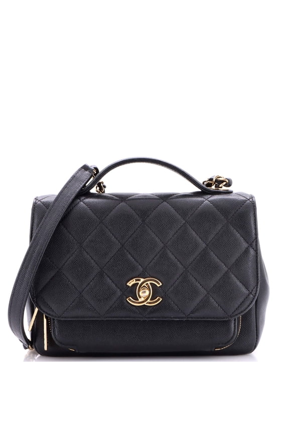 Business Affinity Flap Bag Quilted Caviar Small By Rebag