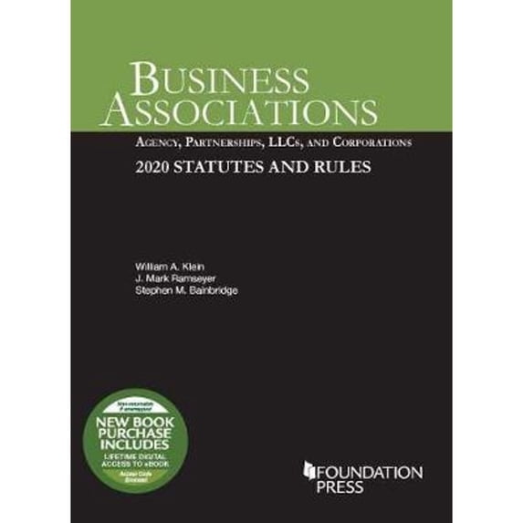 Pre-Owned Business Associations: Agency, Partnerships, LLCs, and Corporations, 2020 Statutes and Rules (Selected Statutes) (Paperback) 1684679729 9781684679720