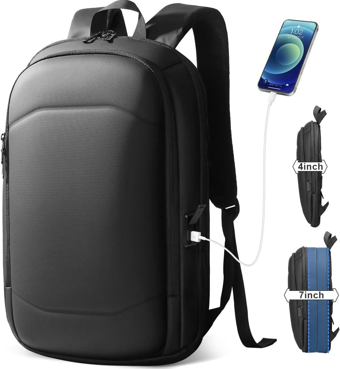 Work Tech Backpack Business Backpack for Men 17 Inch,Slim & Expandable Waterproof Travel ...
