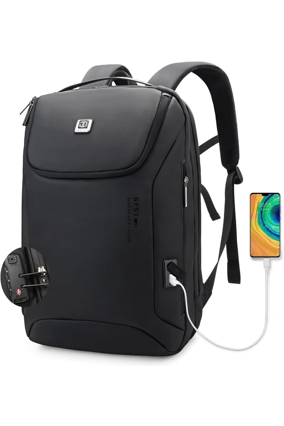 Business  Backpack  fit 15.6 Inch Laptop Backpack with USB  Port and TSA lock,Travel Durable Backpack - Black