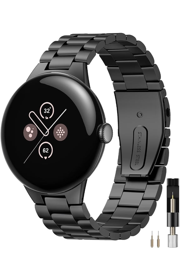 Business Bands Compatible for Google Pixel Watch 4/3 45mm Strap, No Gap, Corrosion Resistance, Solid Stainless Steel Adjustable Wristband Metal Band for Google Pixel Watch 3/3 Lte 45mm