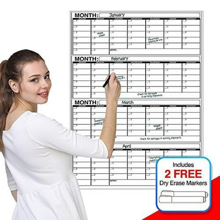 Business Basics Extra Large Dry Erase Vertical 4 Month 24