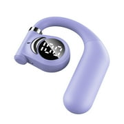 Business Bluetooth Headphones - HIFI Single Ear OWS Open Bones Conduction Ultra-long Battery Life 30Hours LED Power Display Intelligent Noise Reduction | Delay-free | Large moving ring speaker Purple