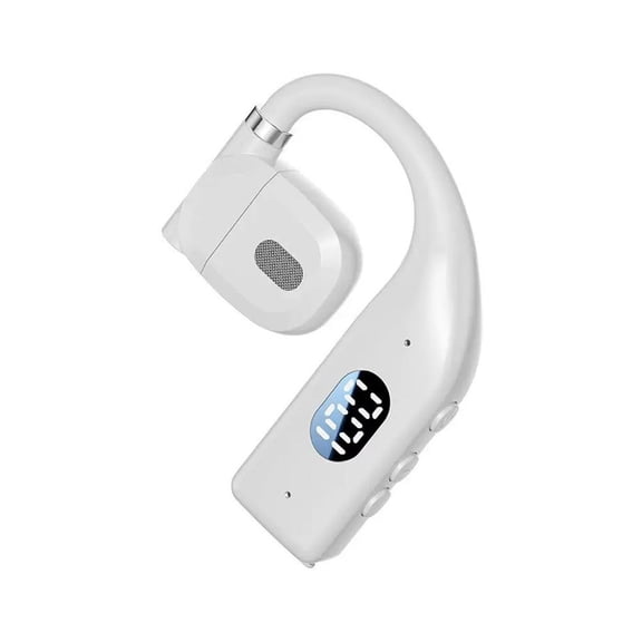 Business Bluetooth Headset V5.4, Robust Single Ear Hook Wireless Earpiece with LED Power Display, Resilient 200-Hour Standby Earbud for Driving & Office, Sturdy Rotatable Design for Both Ears