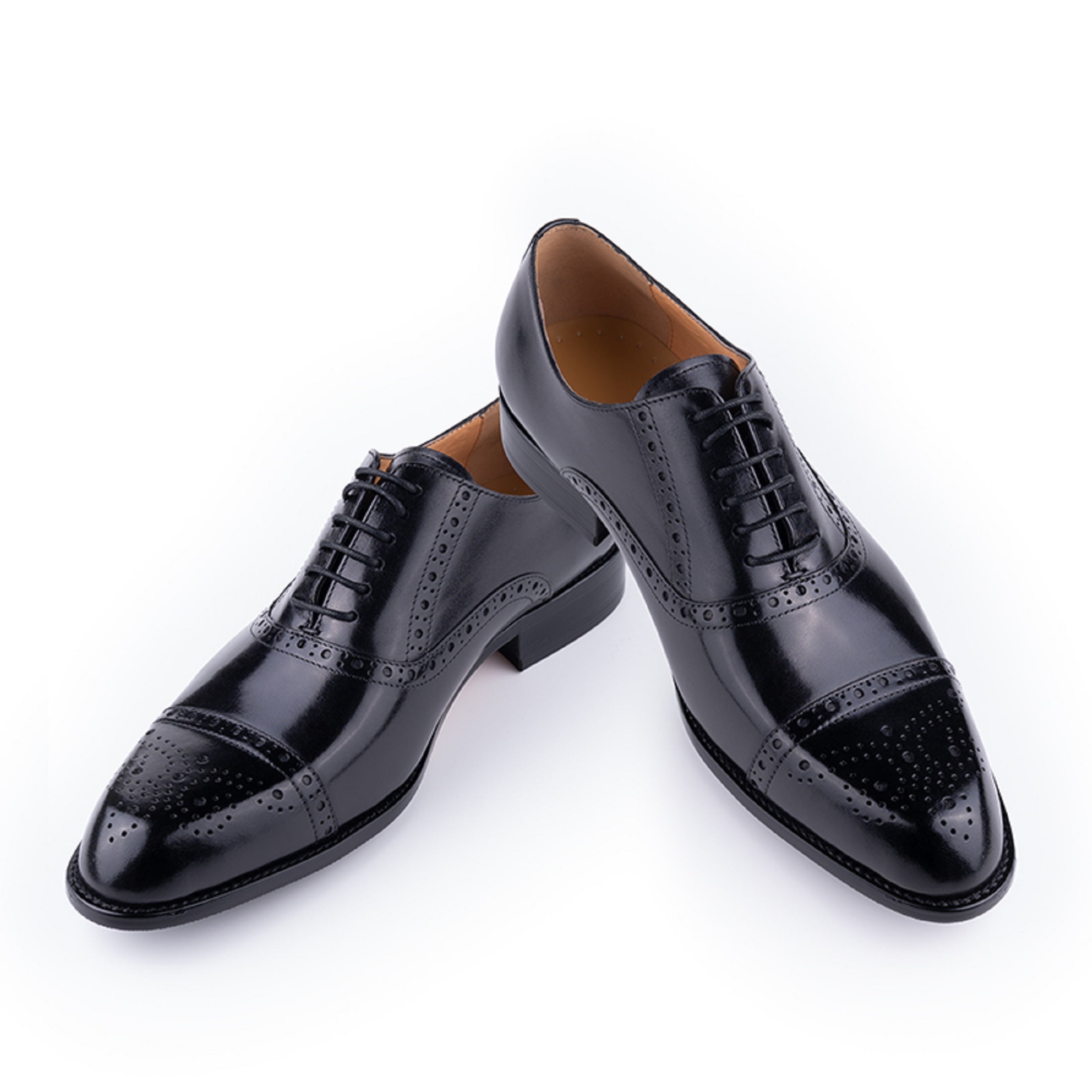Ashford Men's Leather Brogue Formal Dress Shoes - Black