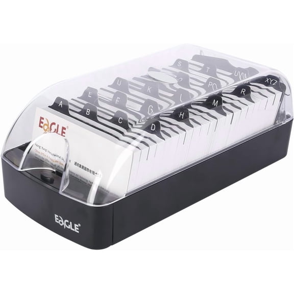 Business Card Box, Push-Button,Storage up to 550 Cards (Medium)