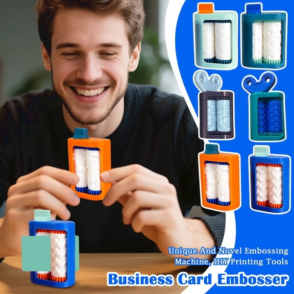 Business Card Embossing Machine Innovative Double Roller Pet Hair Remover, Reusable Manual Lint Cleaner for Furniture, Carpets, Bedding, and Clothing