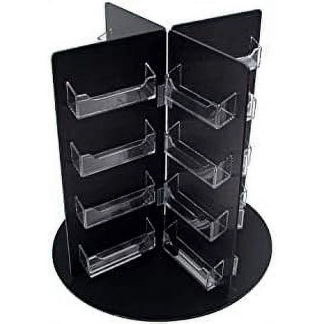 Business Card Holder Black On Black 32 Pockets Lightweight Rotating