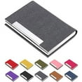 thumbnail image 1 of Business Card Holder, Business Card Case Luxury PU Leather & Stainless Steel Multi Card Case,Business Card Holder Wallet Credit Card ID Case/Holder for Men & Women. (Gray)?, 1 of 3