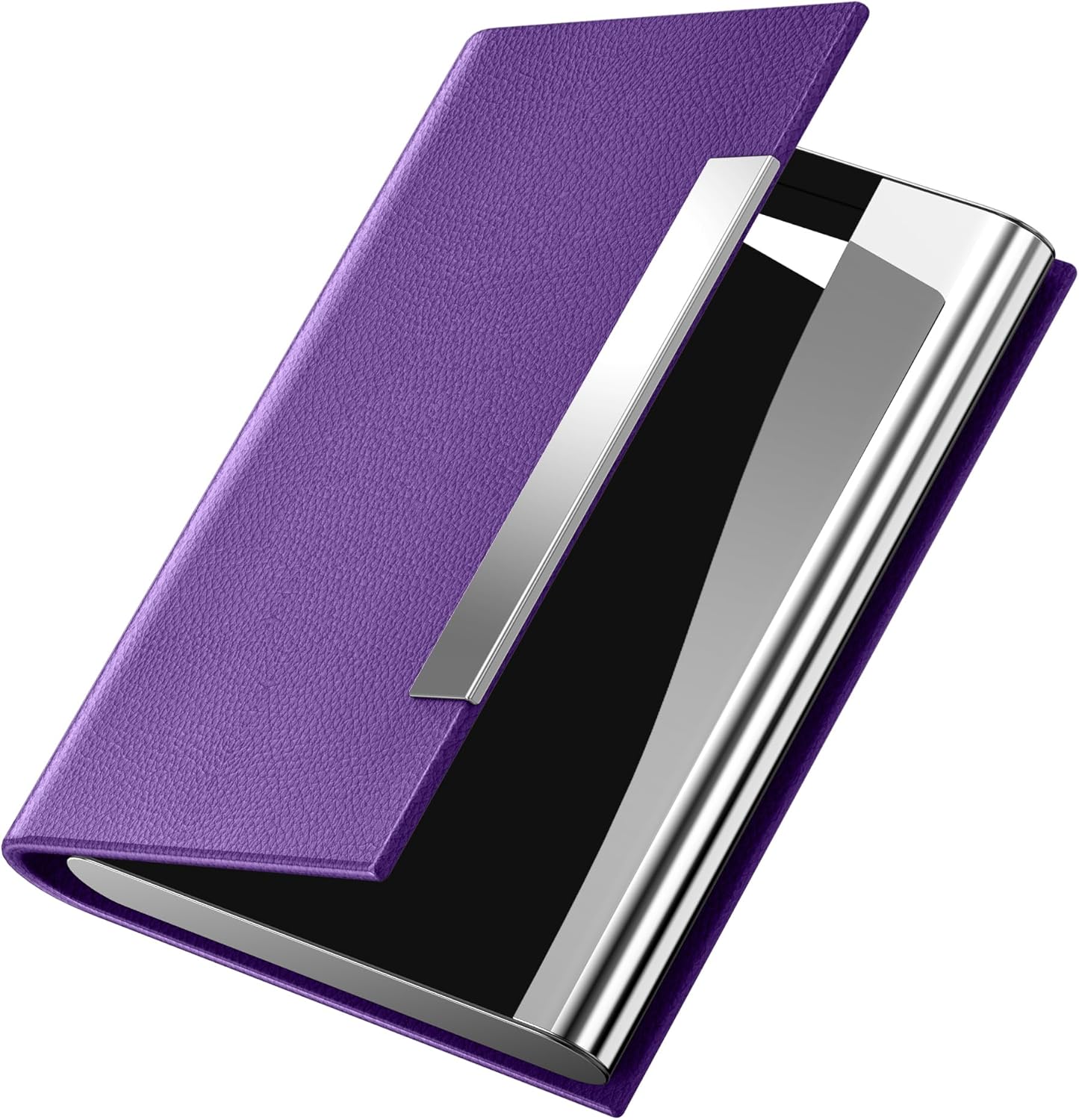 10-Pack Magnetic Closure Business Card Holders – Slim PU Leather Credit Card Wallets For Men & Women (Black) - View #10