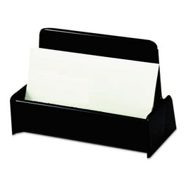 Business Card Holder, Holds 50 2 x 3.5 Cards, 3.75 x 1.81 x 1.38, Plastic, Black Business Card Holder, Holds 50 2 x 3.5 Cards, 3.75 x 1.81 x 1.38, Plastic, Black