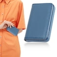 thumbnail image 1 of Business Card Holder, Portable Pocket Name Card Case, Multi-Slot Credit Card Storage Wallet, Lightweight Smooth Faux Leather Card Organizer, Compact Flip Card Carrier for Small Card Storage, 1 of 5