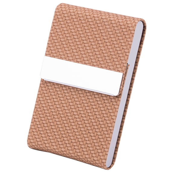 Business Card Holder, Reusable Metal Slim Business Card Case with Magnetic Closure for Men or Women, Lightweight Portable Stylish Pocket Name Card Organizer for Business Daily Use,Z0-Beige