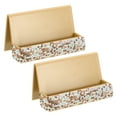 thumbnail image 1 of Business Card Holder for Desk, 2 Pack Rhinestone Business Card Holders Crystal Card Stand Organizer, Gold Tone, 1 of 5