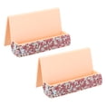 thumbnail image 1 of Business Card Holder for Desk, 2 Pack Rhinestone Business Card Holders Crystal Card Stand Organizer, Pink, 1 of 5