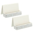 thumbnail image 1 of Business Card Holder for Desk, 2 Pack Rhinestone Business Card Holders Crystal Card Stand Organizer, Silver, 1 of 5