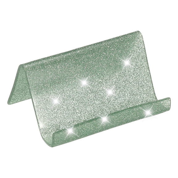 Business Card Holder for Desk, Acrylic Business Card Holders Shine Card Stand Organizer Cards Display for Office, Light Green