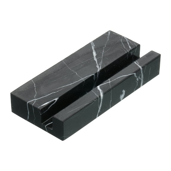 Business Card Holder for Desk, Marble Business Card Holders Stone Card Stand Organizer Cards, Black